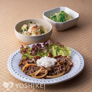 牛肉ときのこのおろしのせ