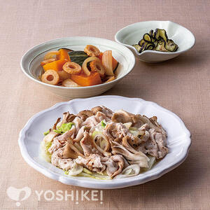 豚しゃぶ肉と野菜のフライパン蒸し