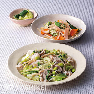 豚しゃぶ肉の白だし蒸し
