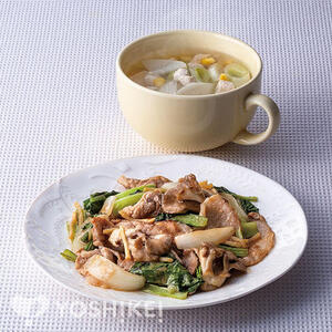 豚肉と舞茸の生姜塩麹炒め