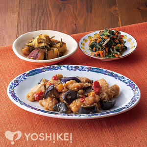 鶏肉と茄子の油淋ソース
