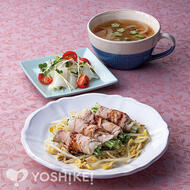 シャキシャキ水菜の甘辛豚肉巻き