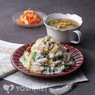 秋鮭ときのこのクリームパスタ