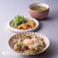 落とし卵と豚肉のうま煮